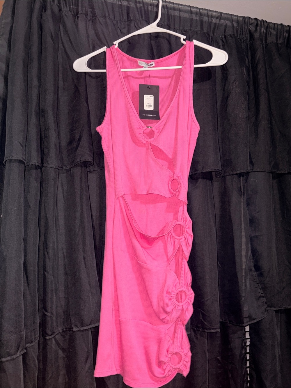 Fashion nova Hot Pink Ring-Accent Bodycon Dress